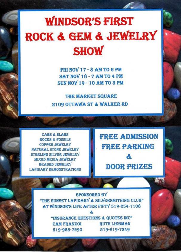 Windsor's First Rock & Gem & Jewelry Show - Ottawa Market